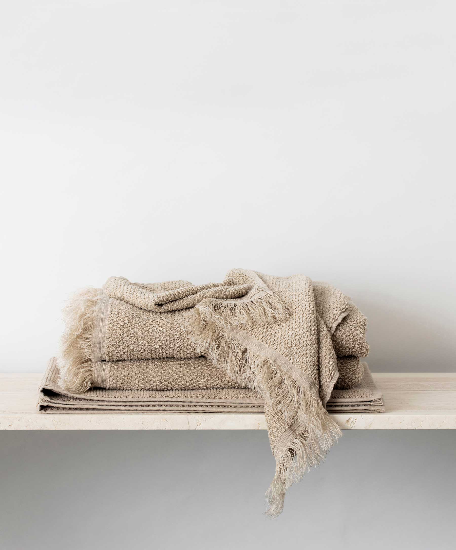 Natural Linen Bathroom Towel Set Collection