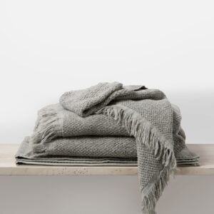 Pebble Linen Bathroom Towel Set Collection