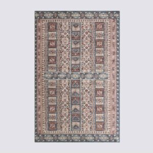 Geometric Hand-Knotted Area Rug in Wine