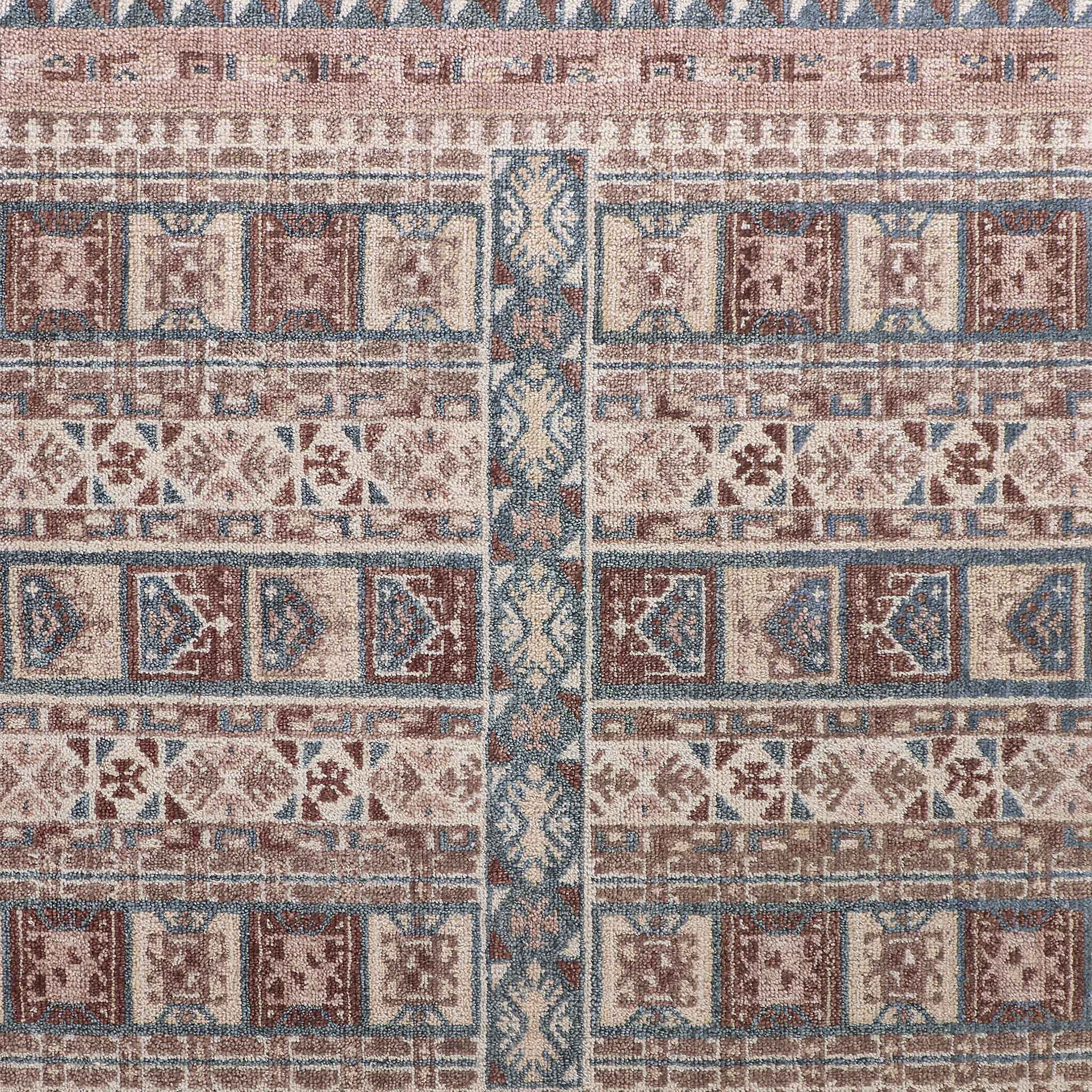 Geometric Hand-Knotted Area Rug in Wine - Image 5