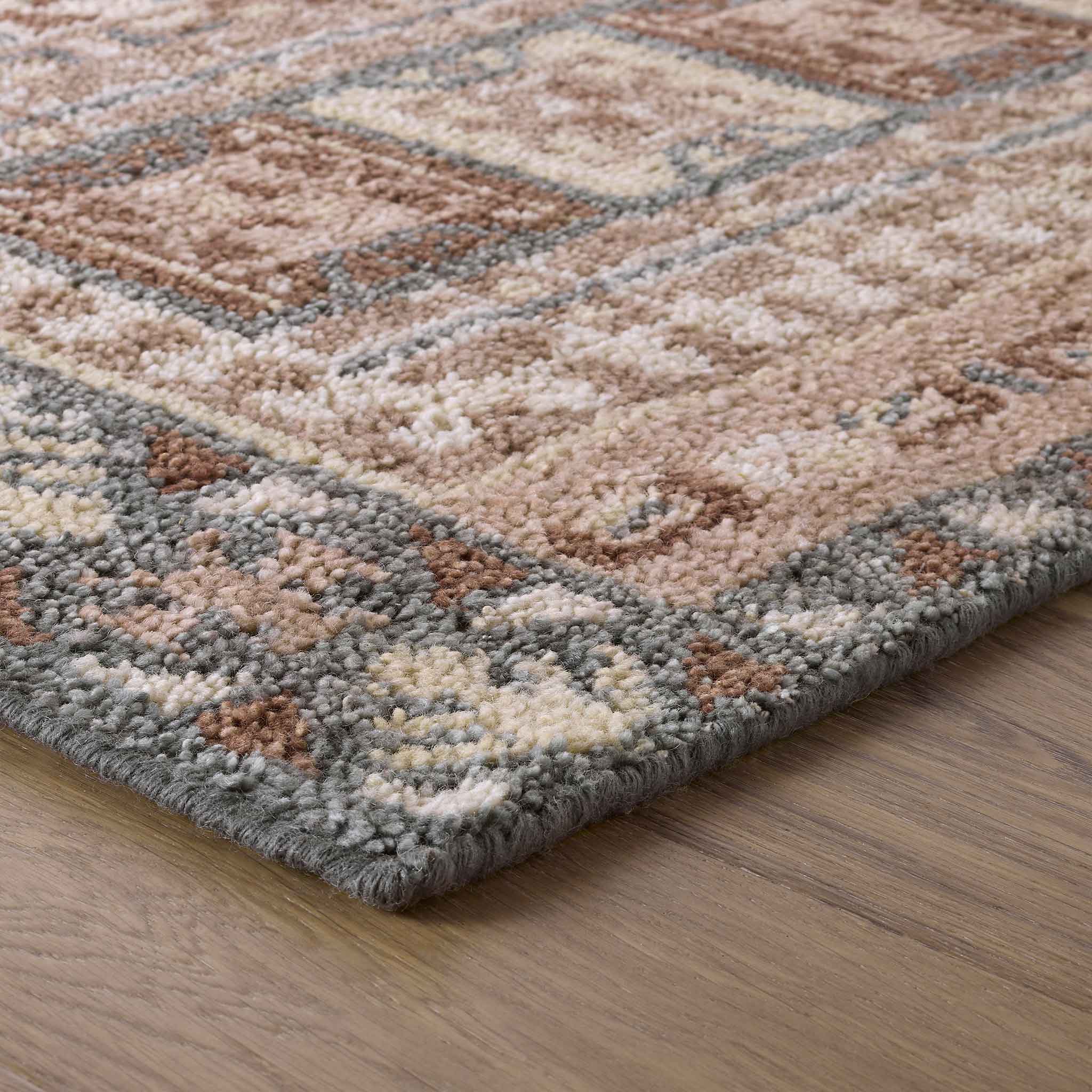 Geometric Hand-Knotted Area Rug in Wine - Image 3