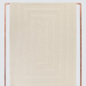 Geometric Woven Area Rug in Ecru