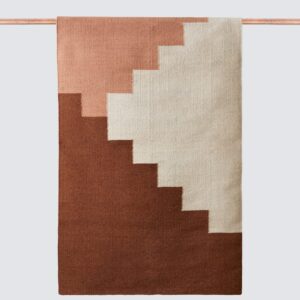 Linear Handwoven Accent Rug in Rose