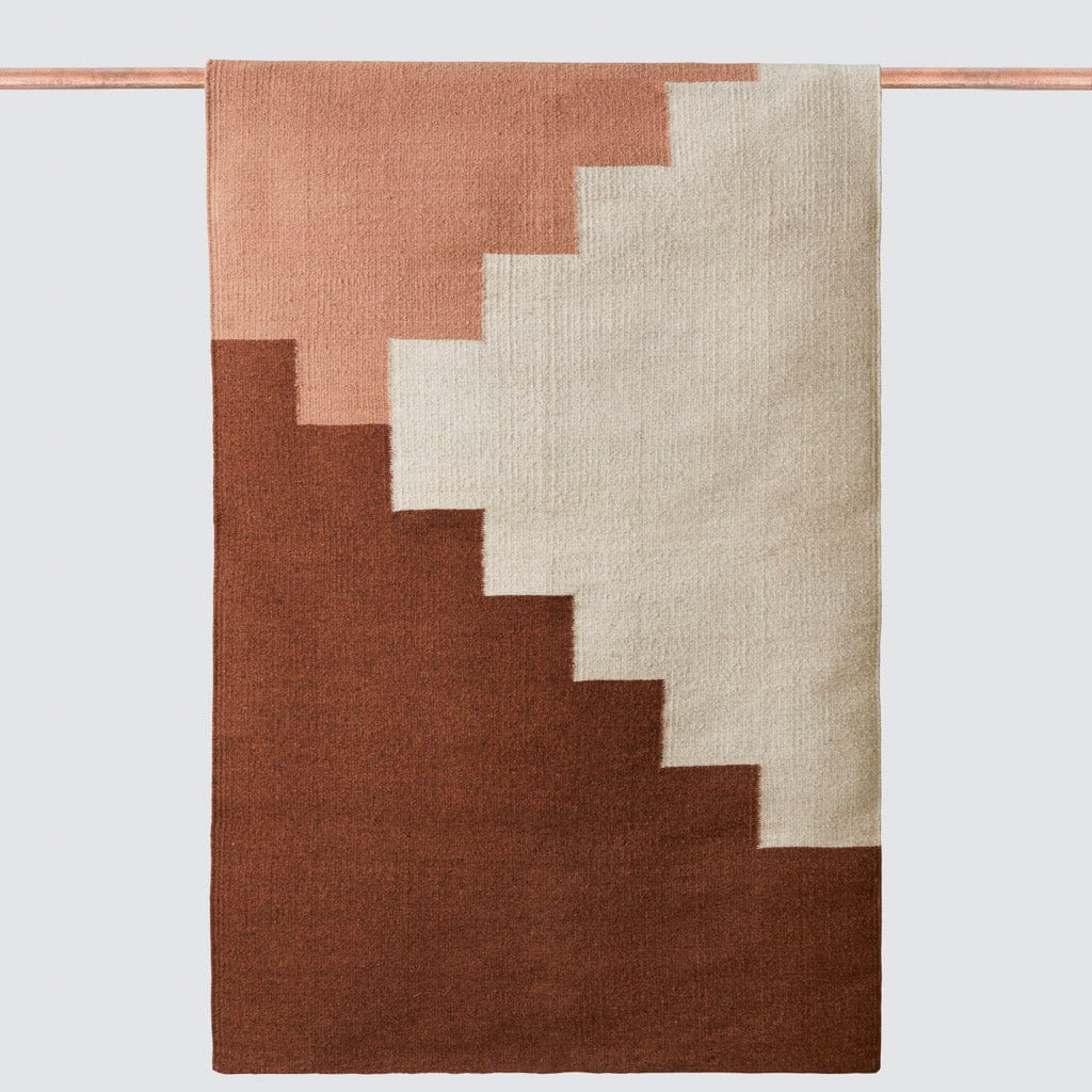 Linear Handwoven Accent Rug in Rose