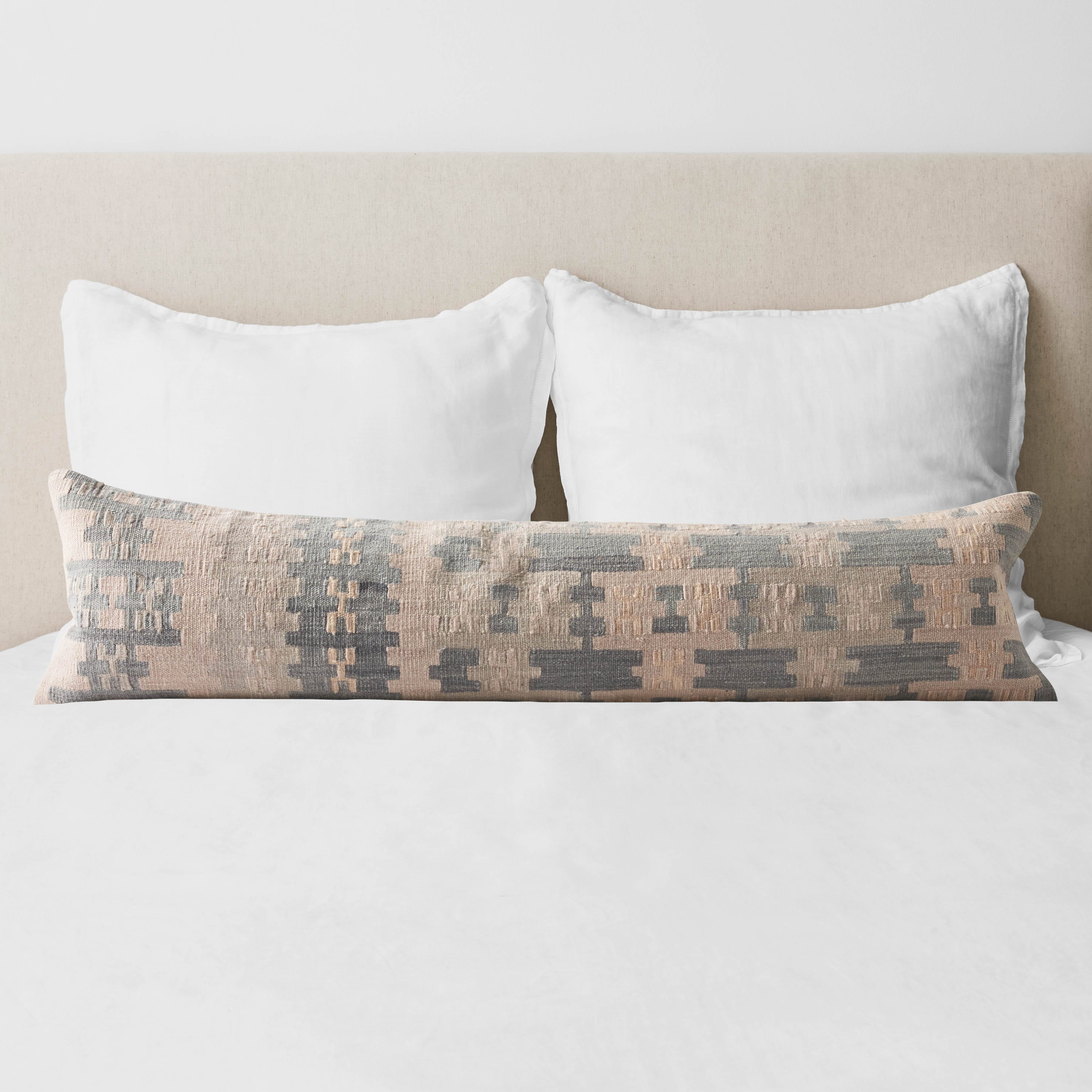 Refined Woven Kilim Lumbar Pillow