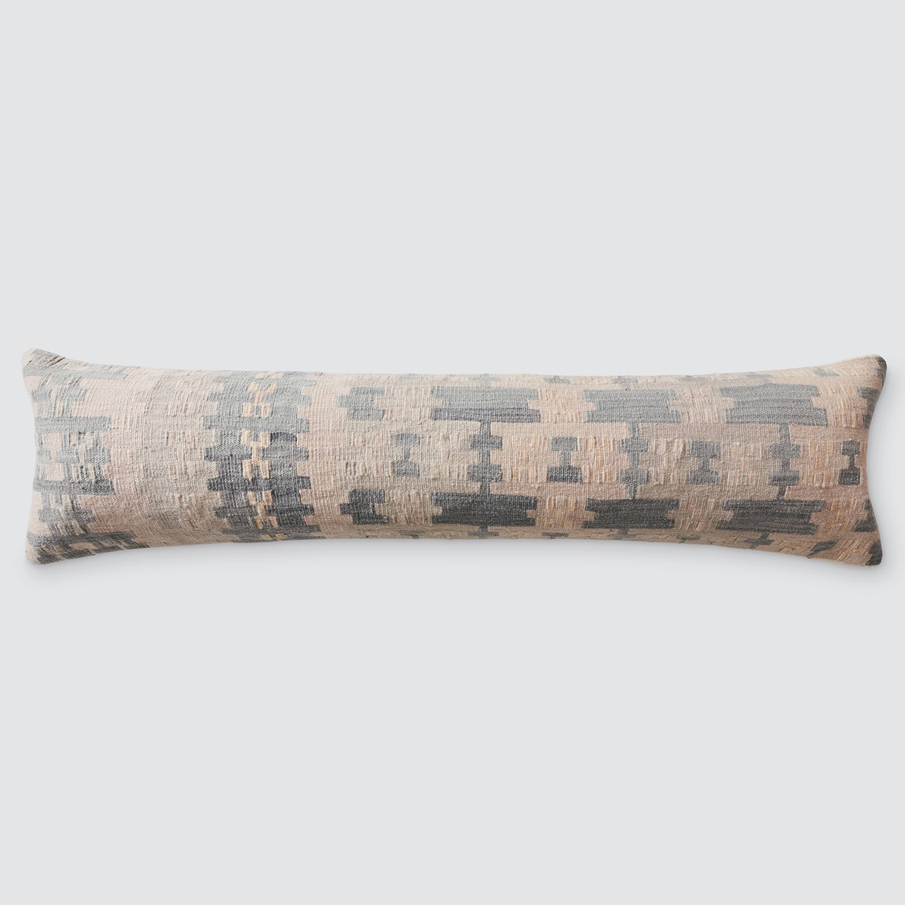 Refined Woven Kilim Lumbar Pillow - Image 3