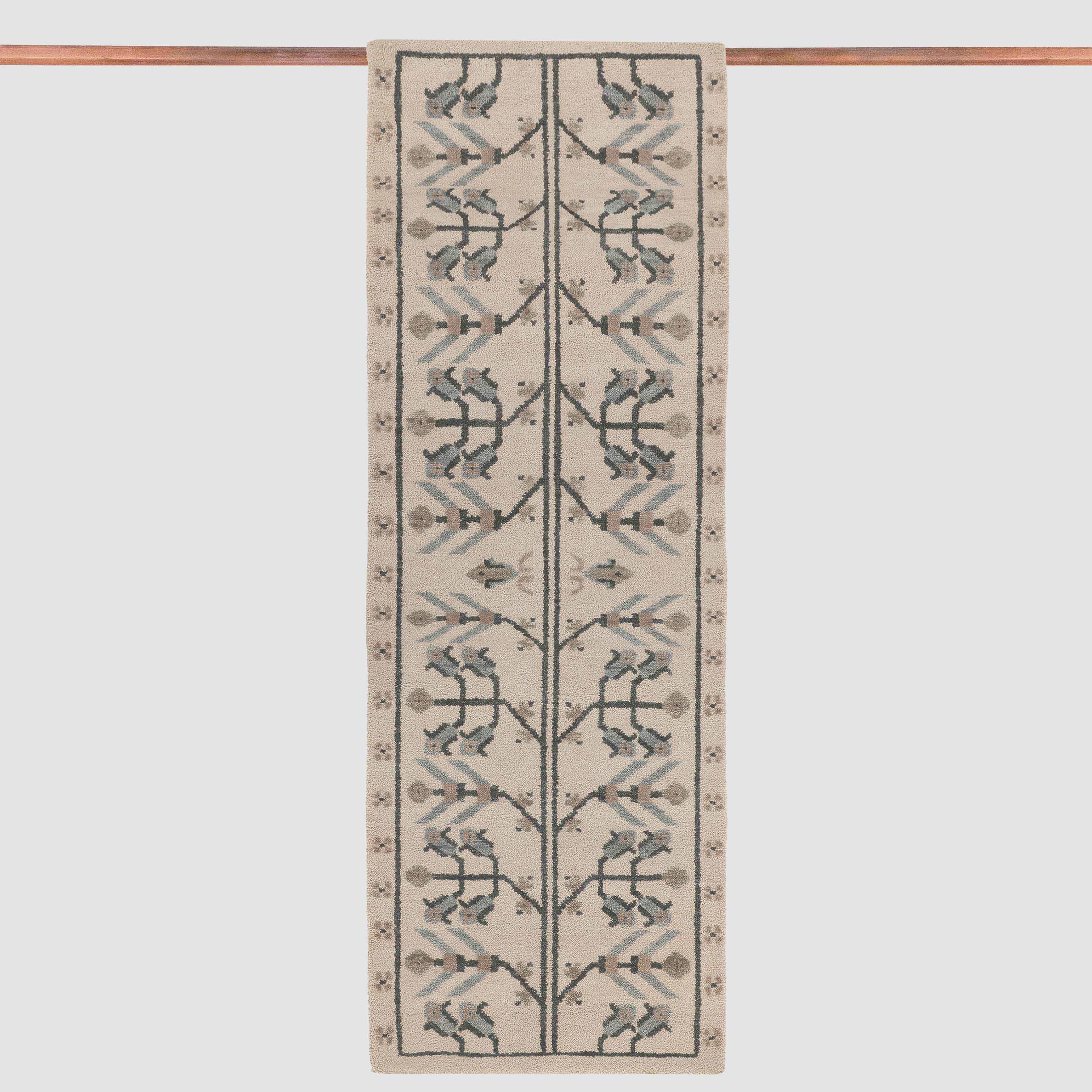 Decorative Hand-Knotted Runner Rug in Blue