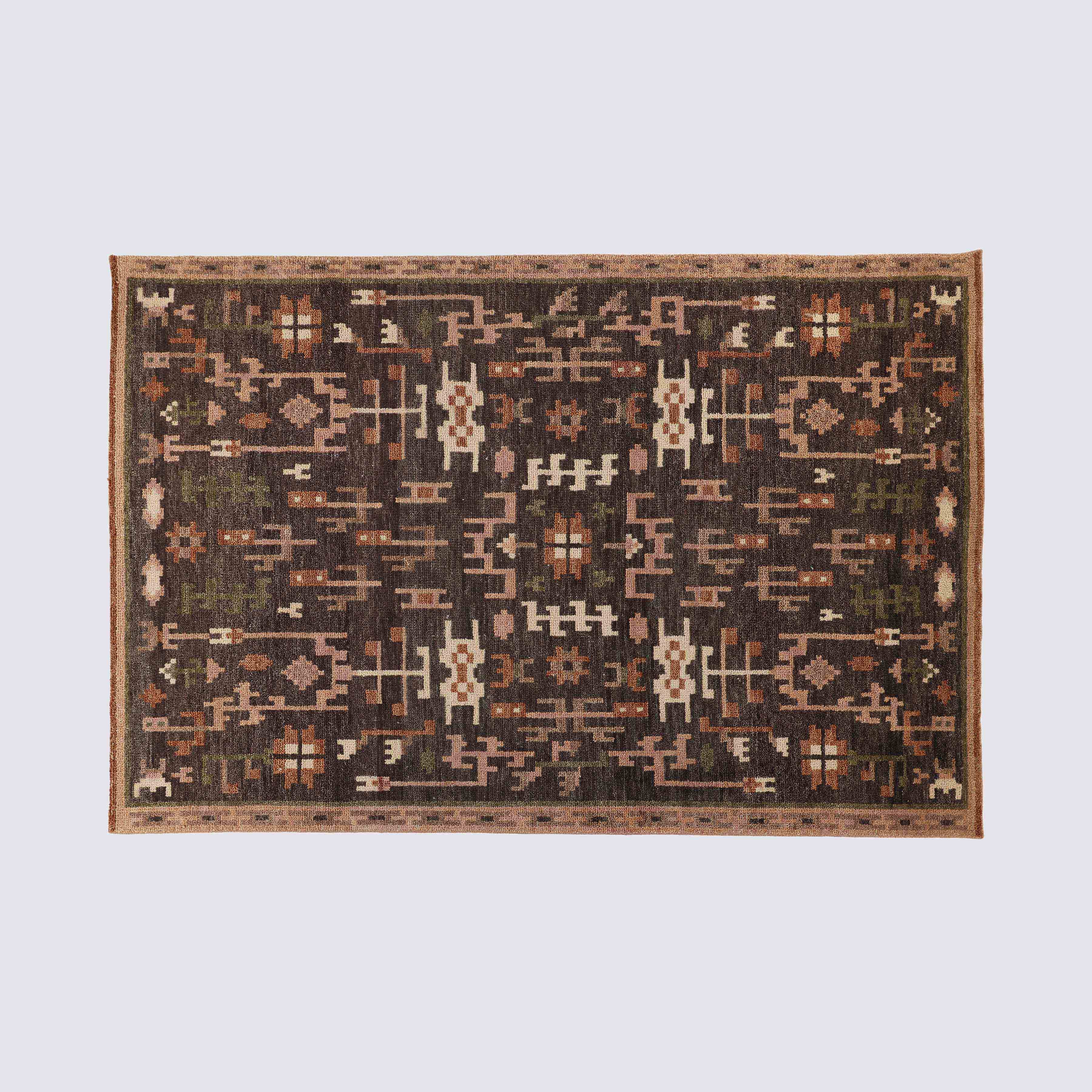 Classic Hand-Knotted Area Rug in Charcoal - Image 3