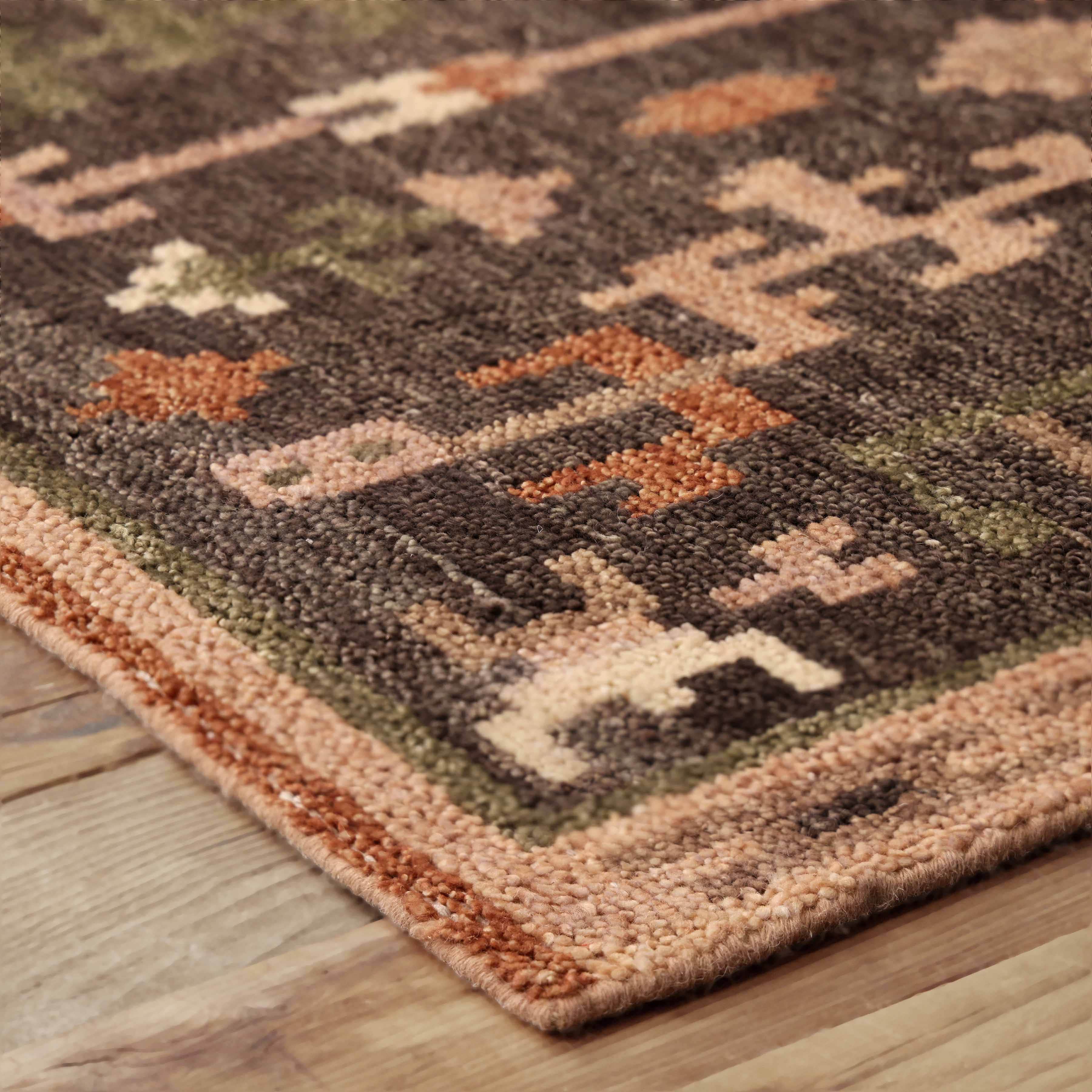 Classic Hand-Knotted Area Rug in Charcoal - Image 4