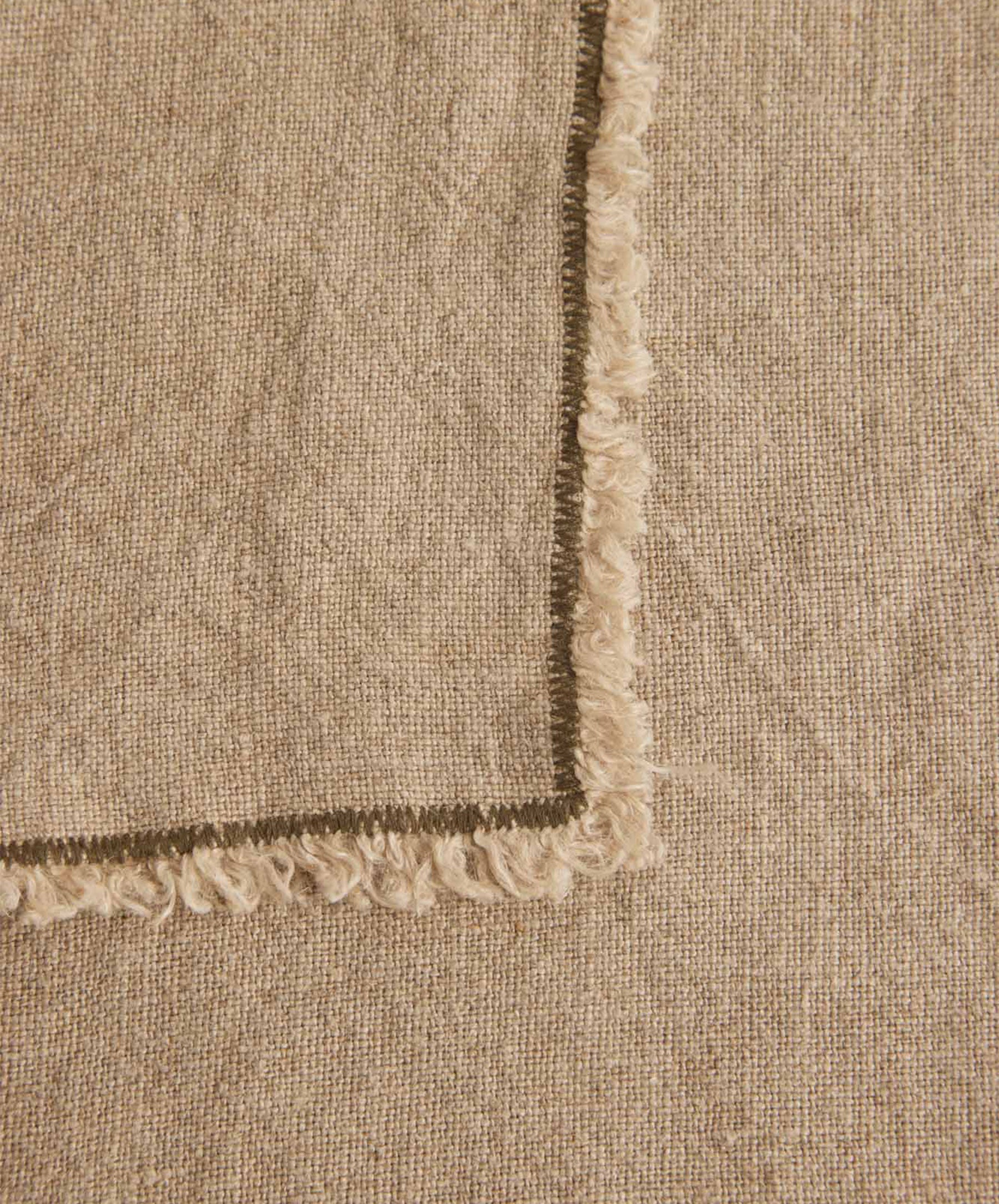 Frayed Edge Linen Absorbent Kitchen Towel in Pine - Image 5