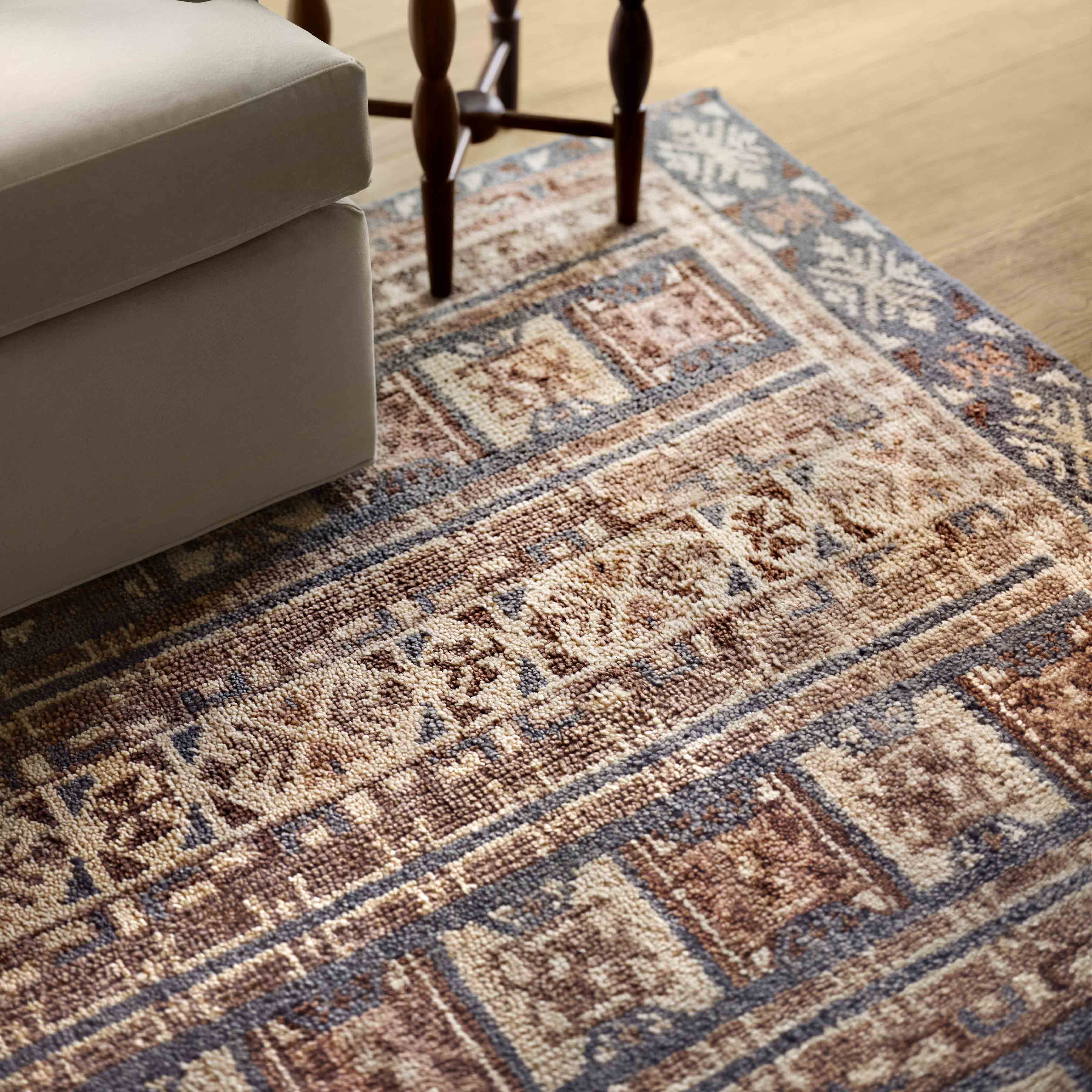 Geometric Hand-Knotted Area Rug in Wine - Image 4