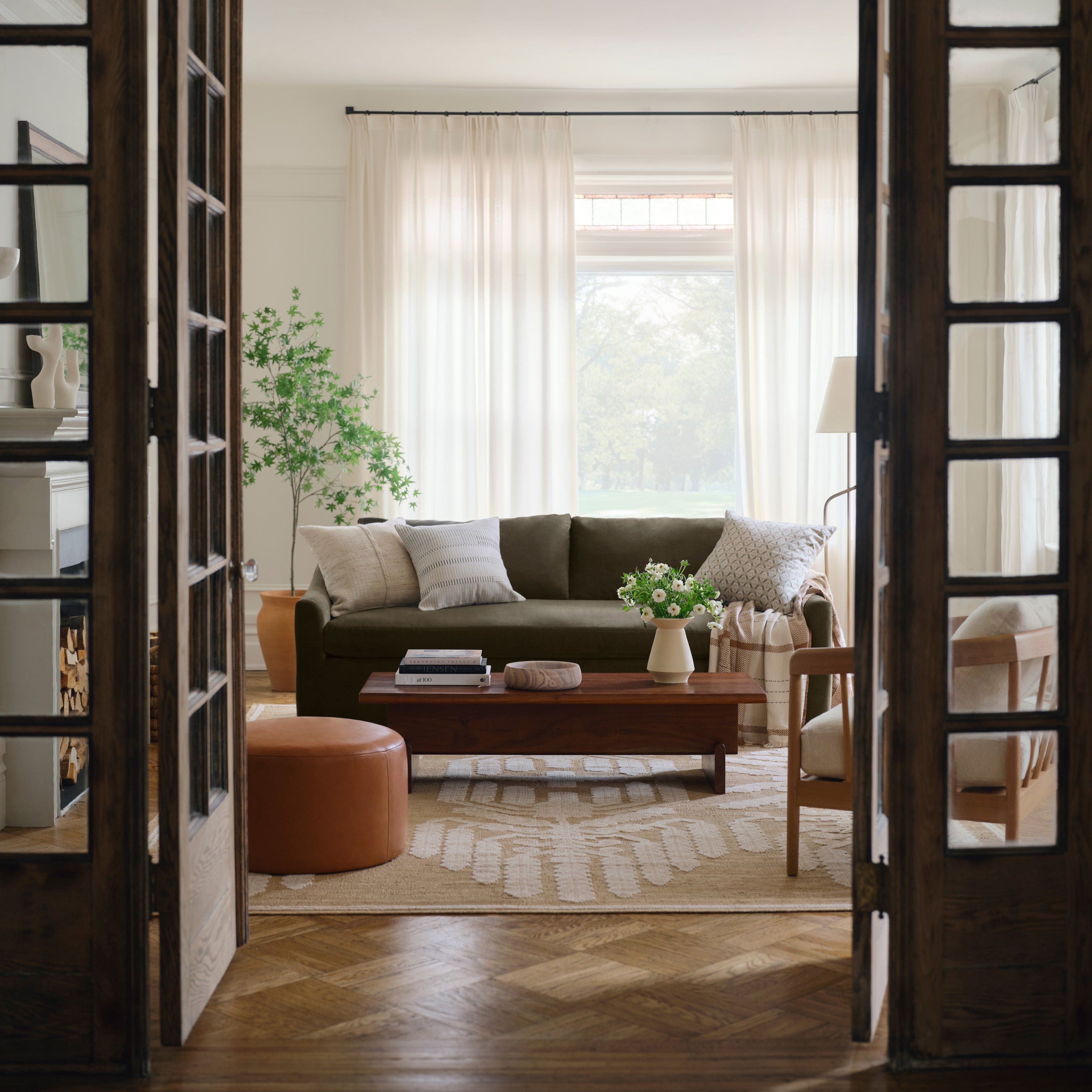Layered Hand-Knotted Area Rug in Natural - Image 3