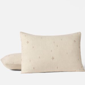 Natural Embroidered Linen Pillow Sham for Everyday Comfort