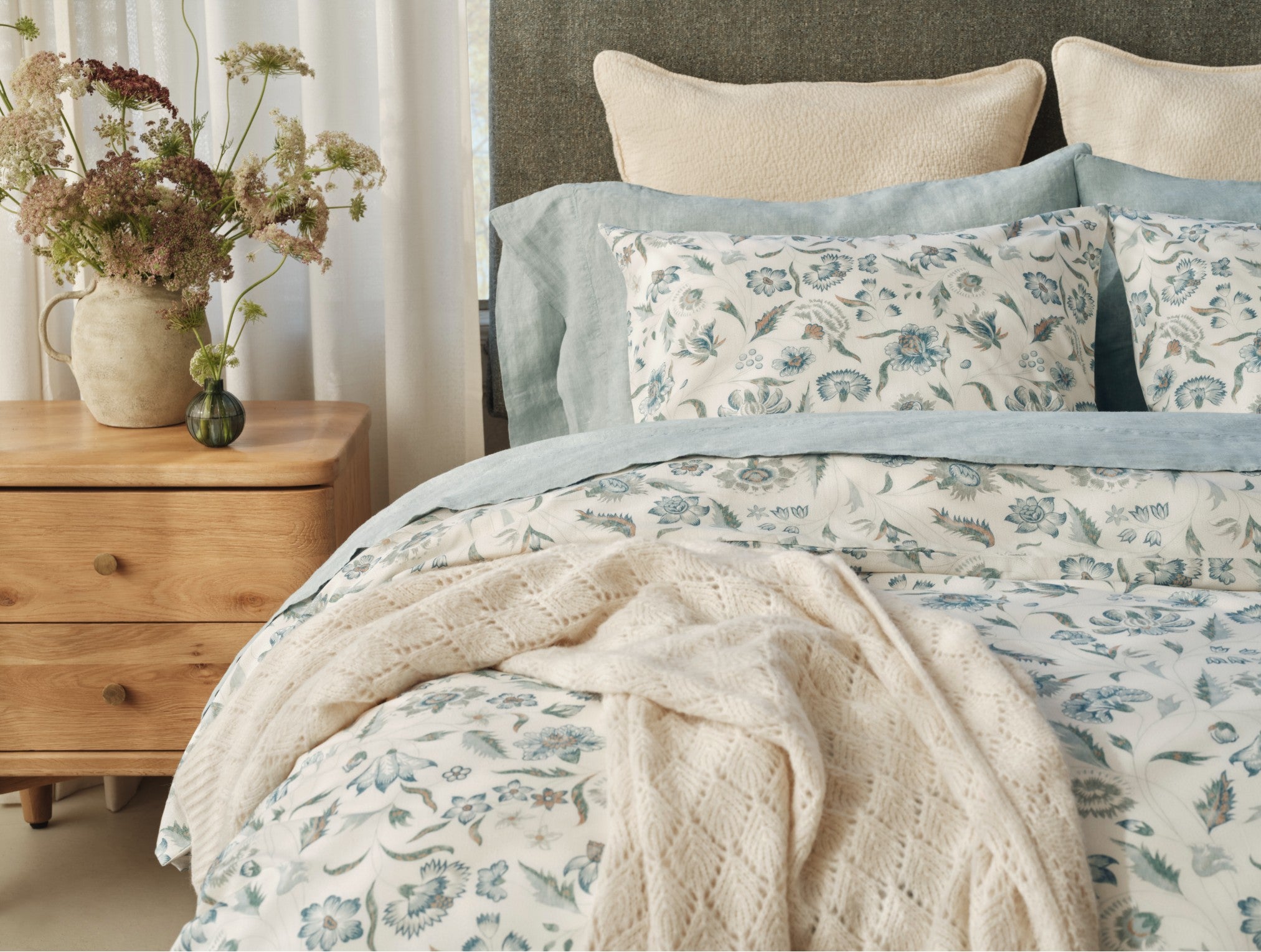 Cerulean Viola Organic Printed Pillow Sham - Image 5