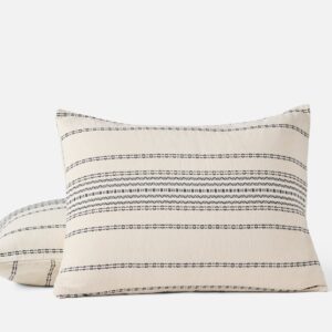 Ivory Striped Textile Pillow Sham for Everyday Comfort