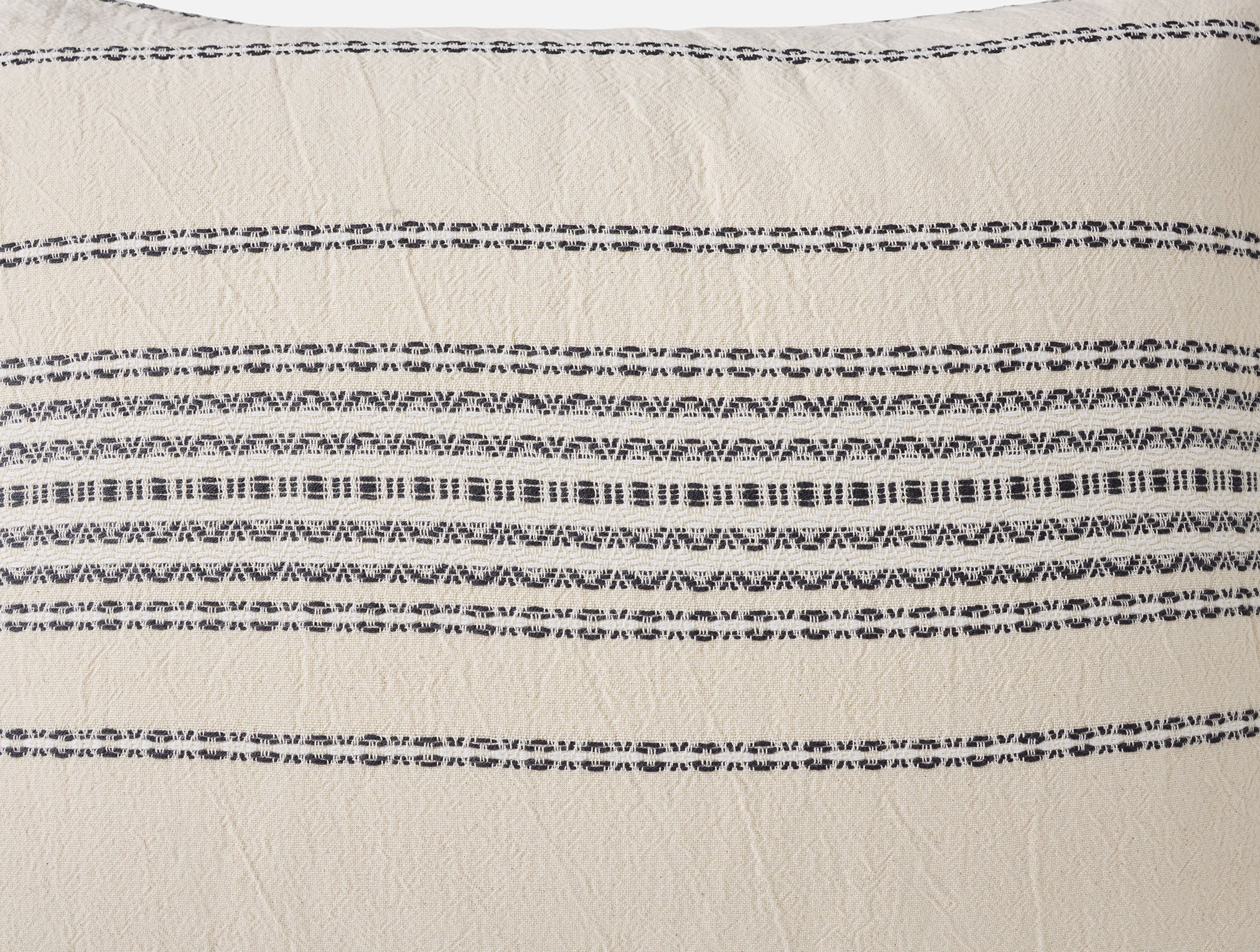 Ivory Striped Textile Pillow Sham for Everyday Comfort - Image 3