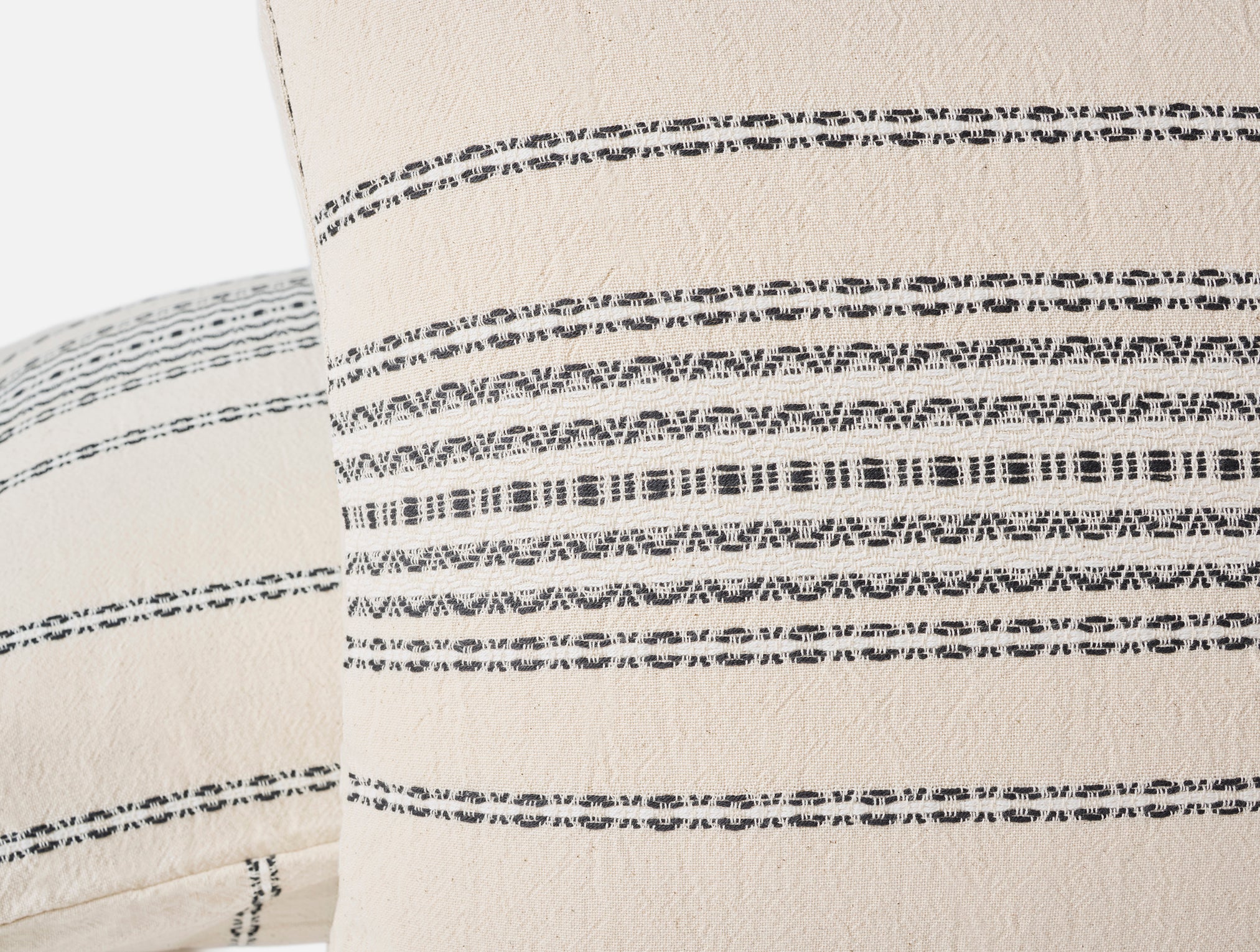 Ivory Striped Textile Pillow Sham for Everyday Comfort - Image 4