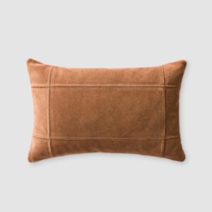 Refined Geometric Suede Lumbar Pillow
