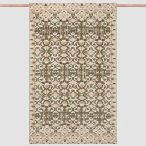 Decorative Hand-Knotted Accent Rug in Olive