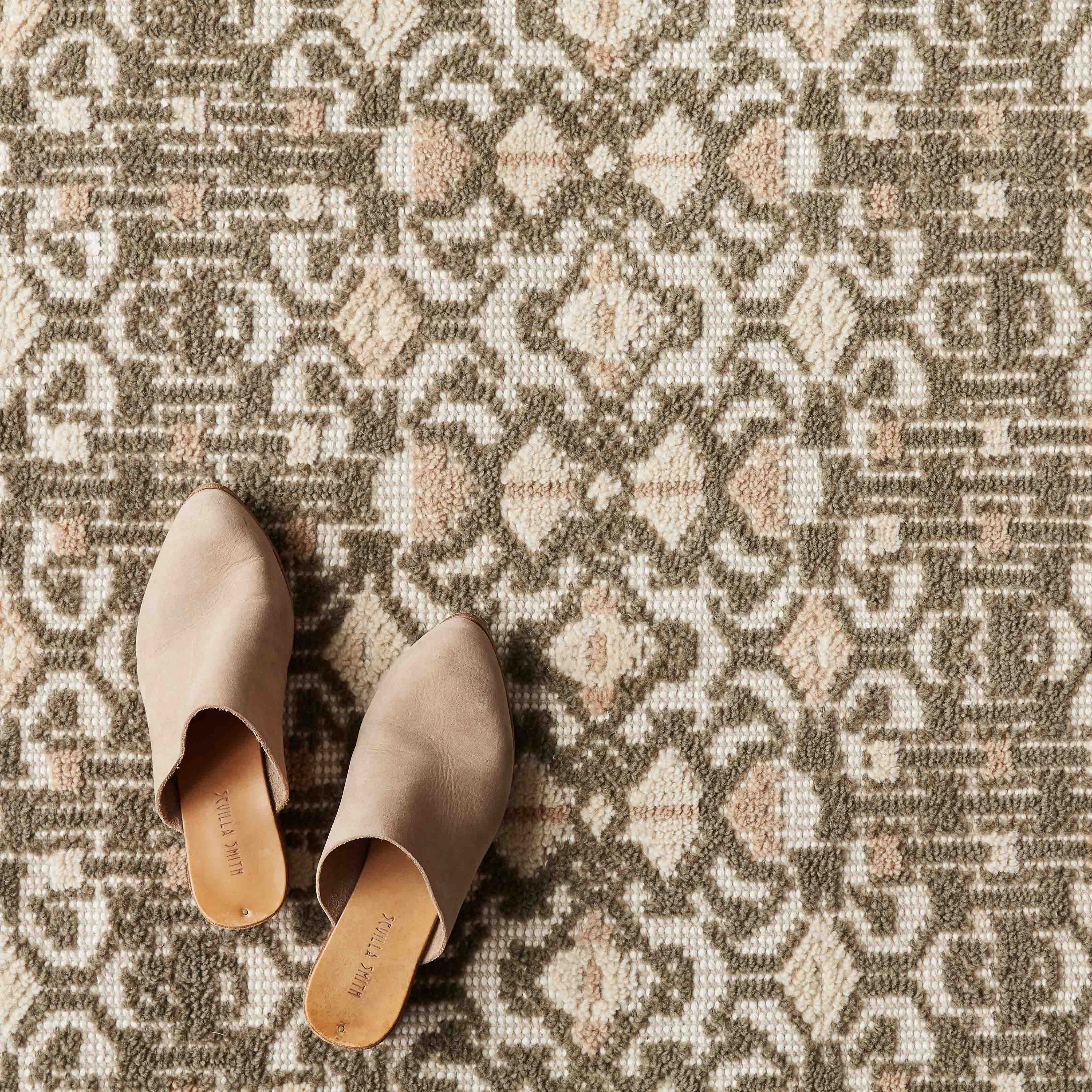 Decorative Hand-Knotted Accent Rug in Olive - Image 7