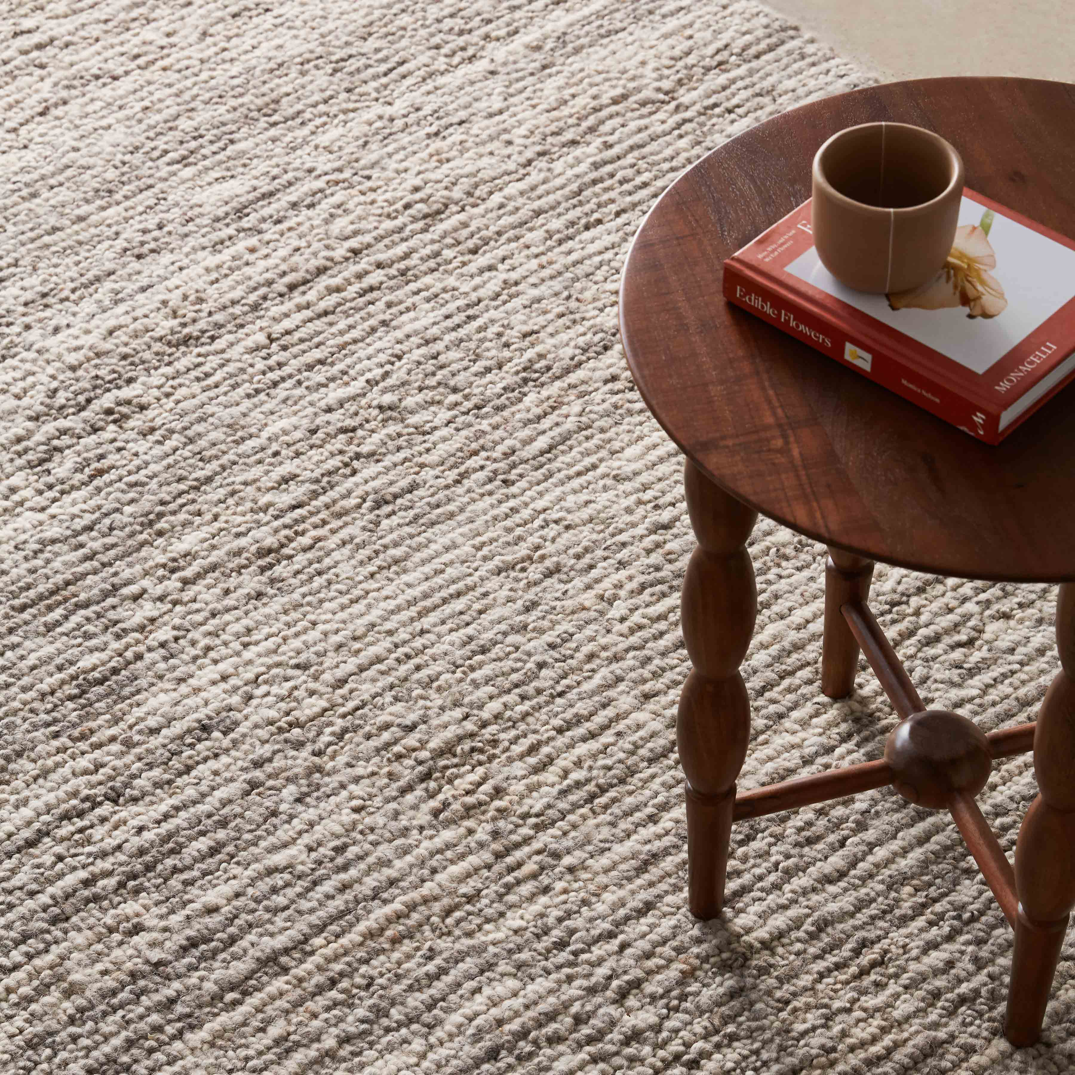 Textured Handwoven Area Rug in Mushroom - Image 2
