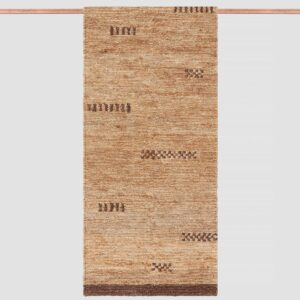 Layered Woven Jute Runner Rug in Natural