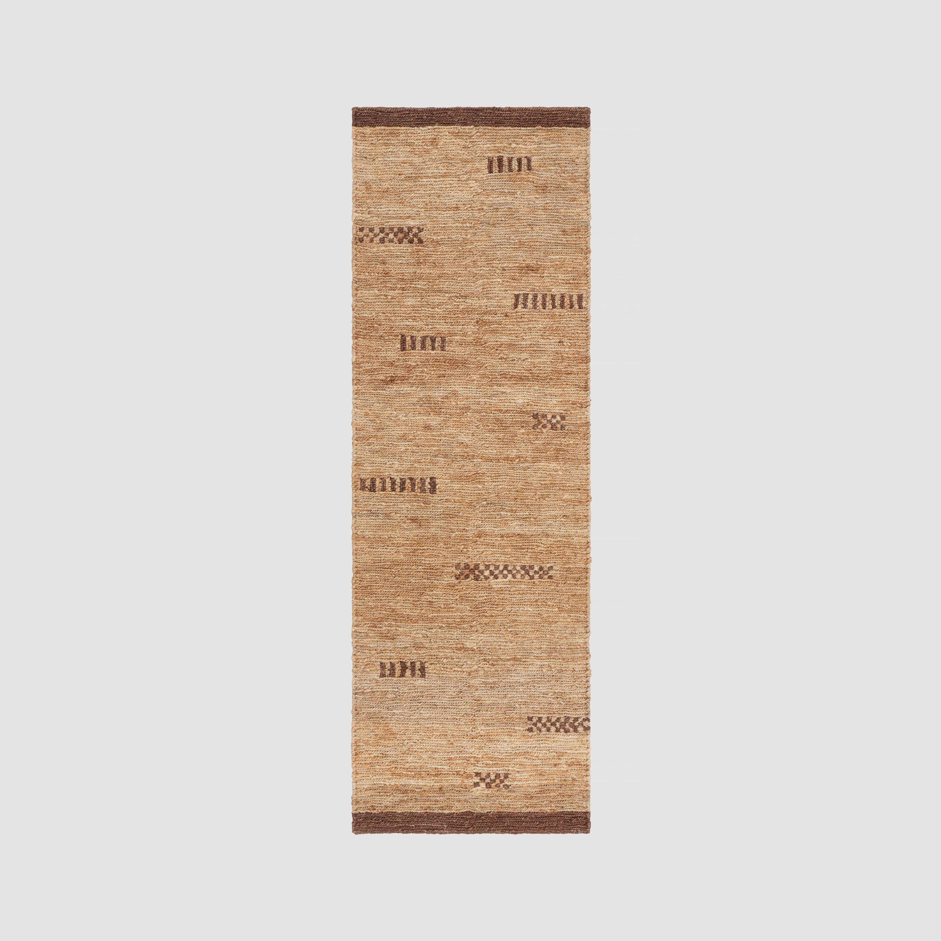 Layered Woven Jute Runner Rug in Natural - Image 3