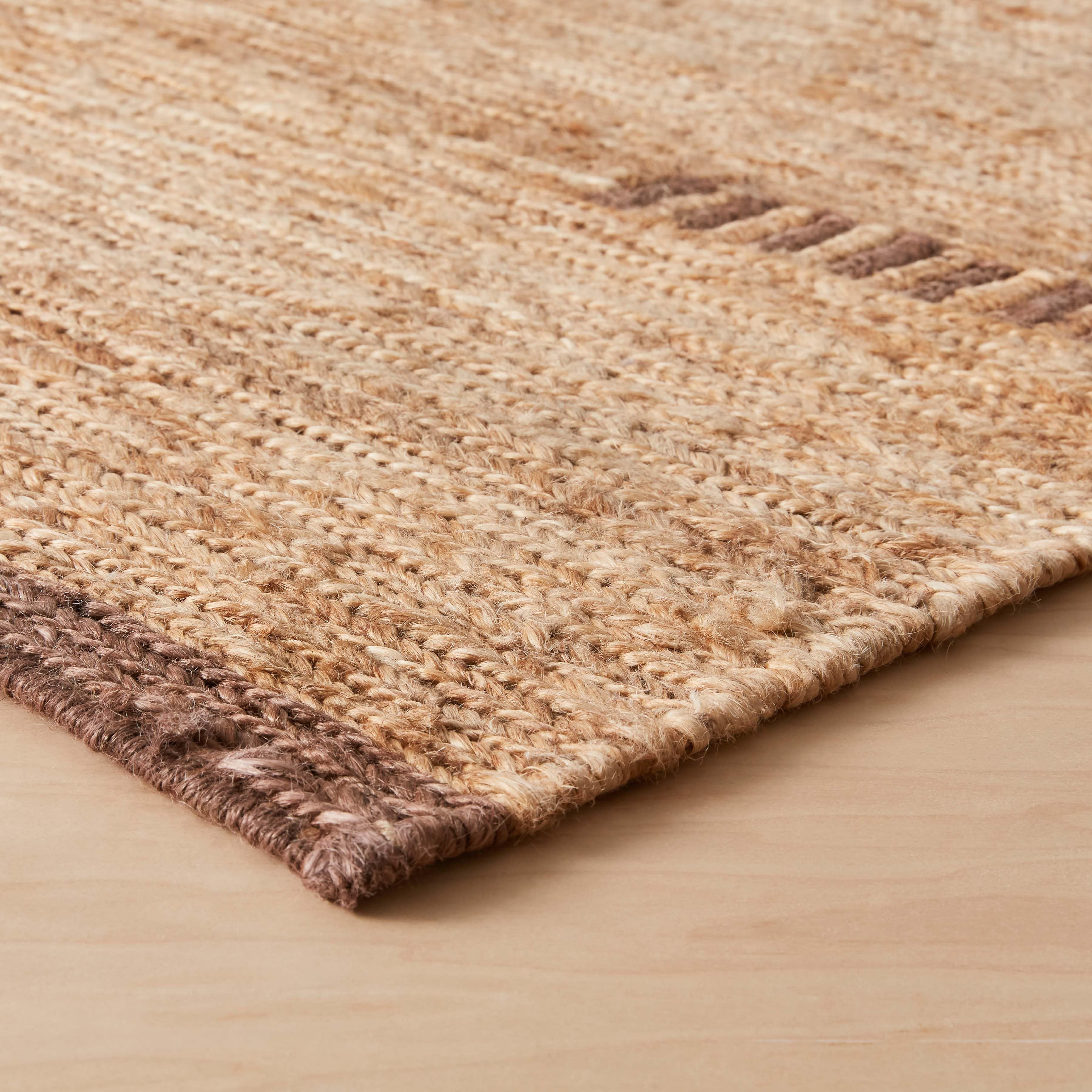 Layered Woven Jute Runner Rug in Natural - Image 5