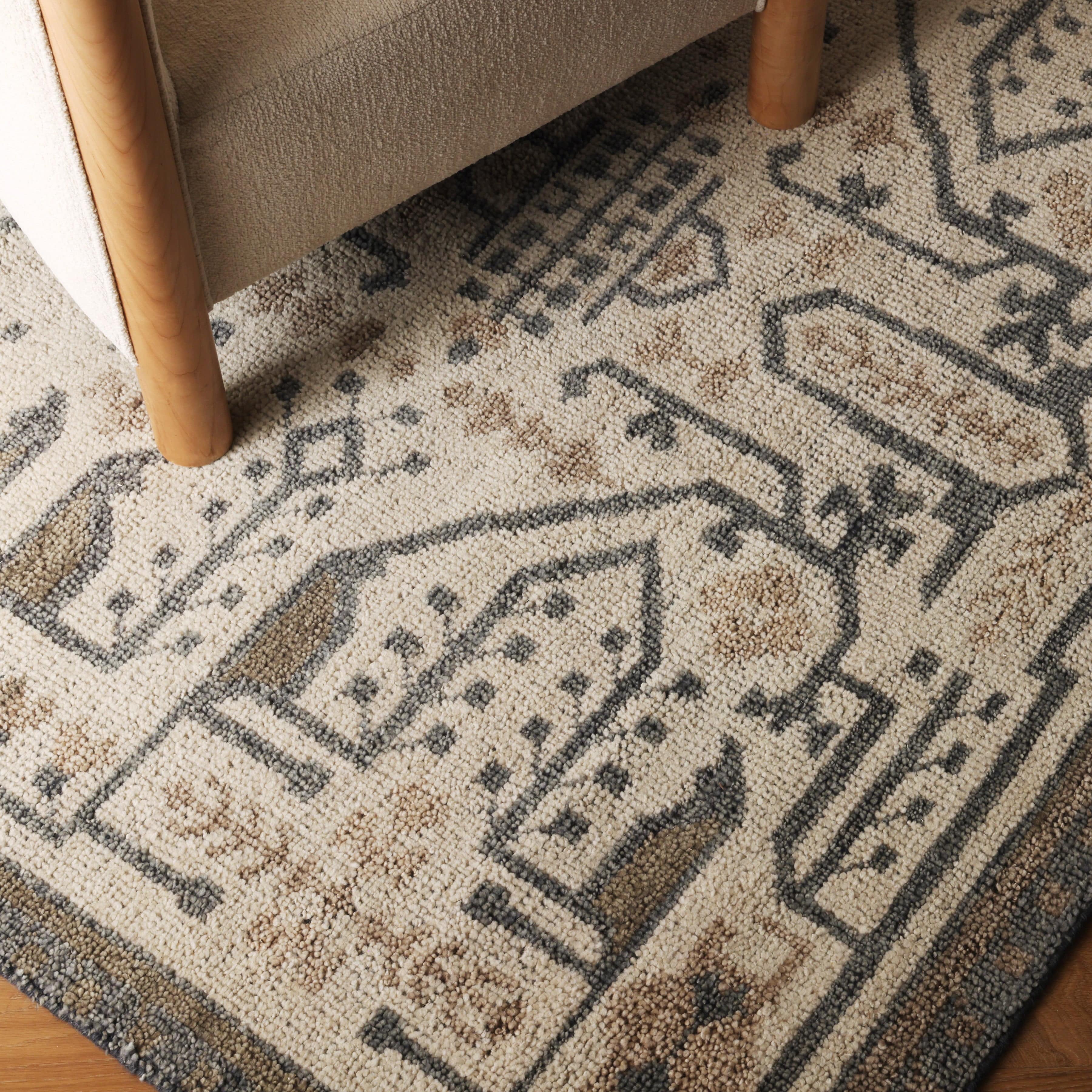 Relaxed Hand-Knotted Area Rug in Blue - Image 2