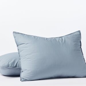 Steel Blue Crinkled Percale Pillow Sham for Everyday Comfort