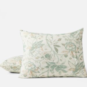 Natural Sage Sea Bloom Printed Pillow Sham