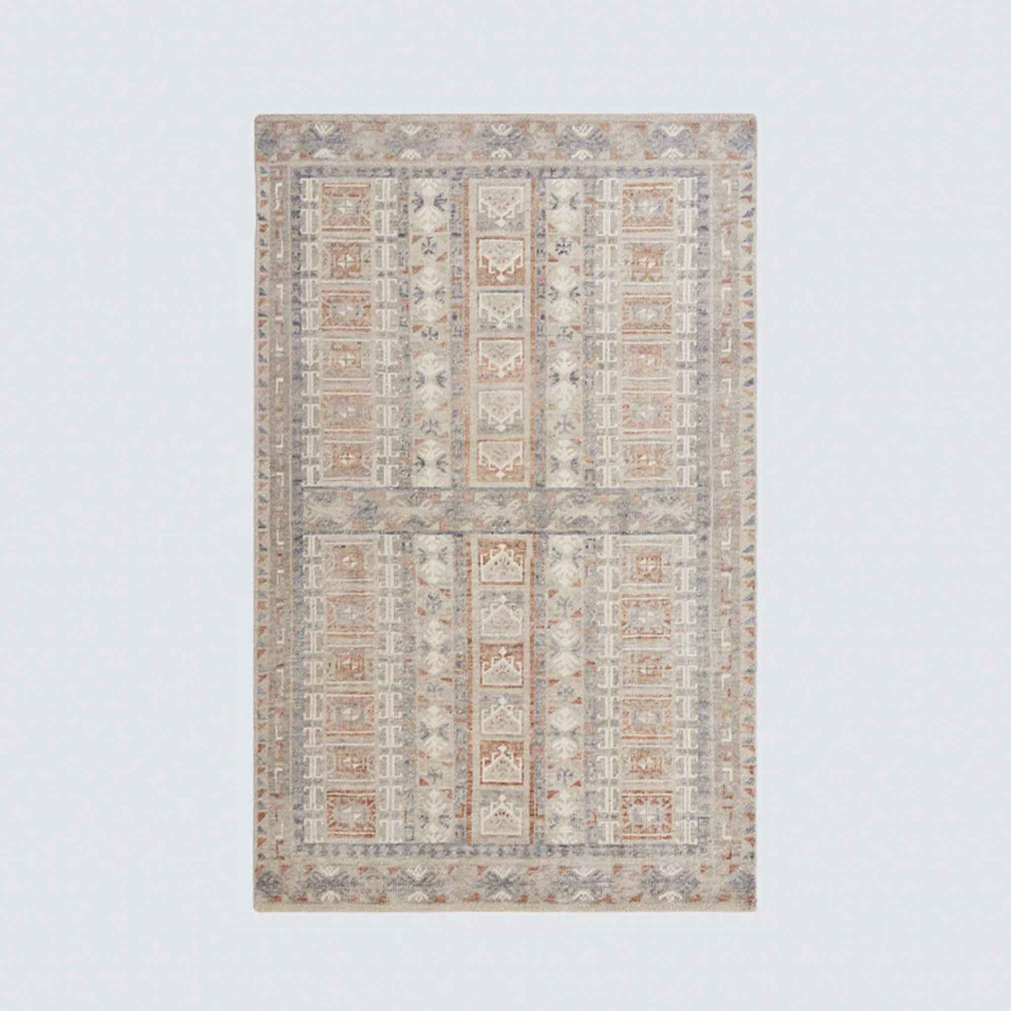 Geometric Hand-Knotted Area Rug in Wine - Image 6