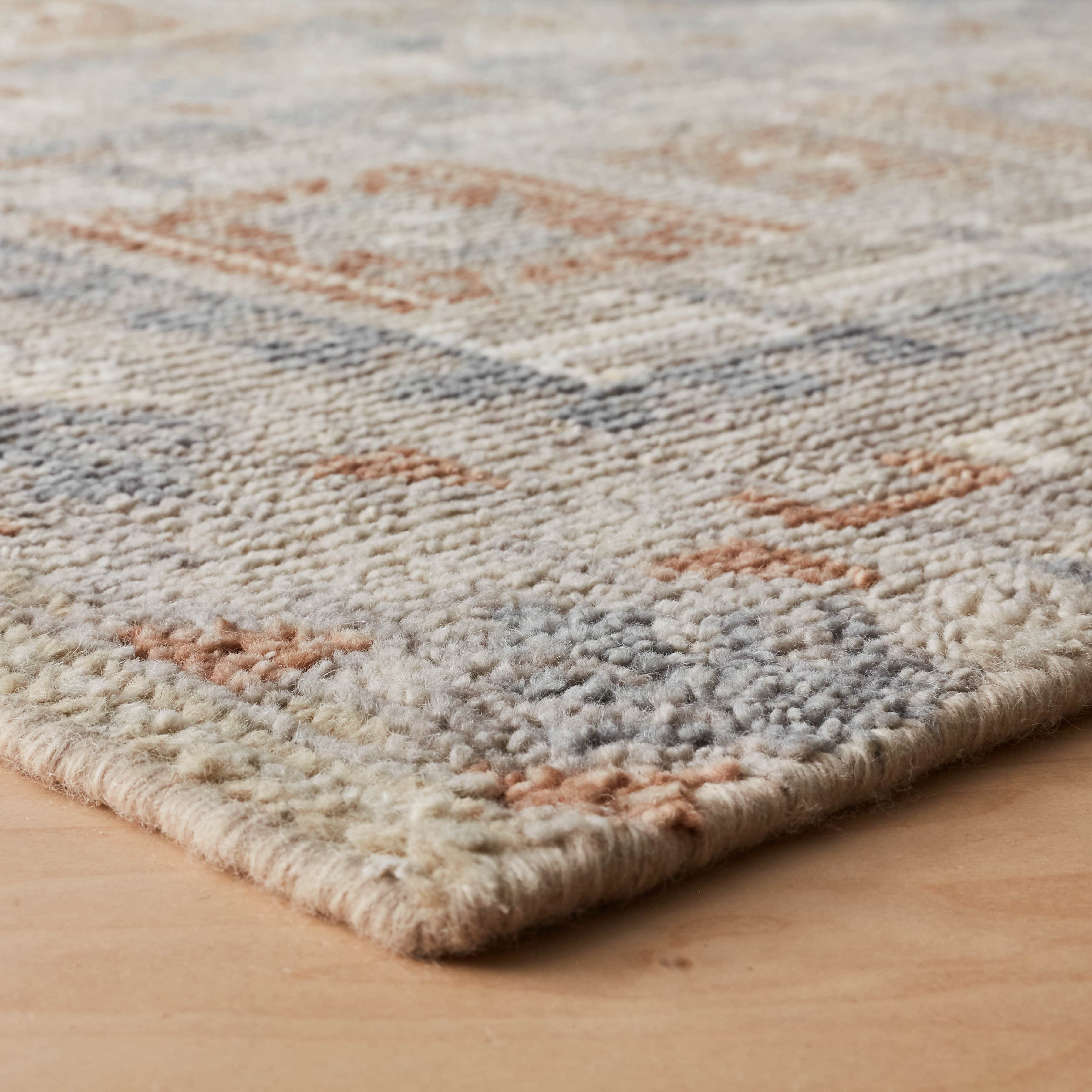 Geometric Hand-Knotted Area Rug in Wine - Image 9