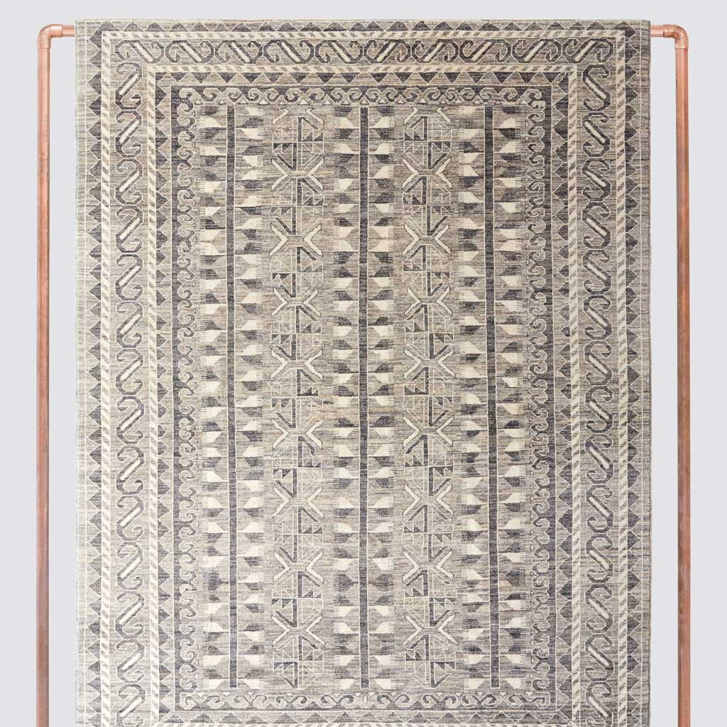 Artisan Hand-Knotted Area Rug in Charcoal
