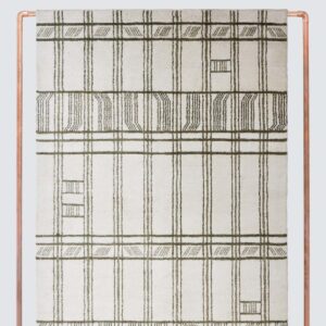 Minimal Hand-Knotted Area Rug in Olive