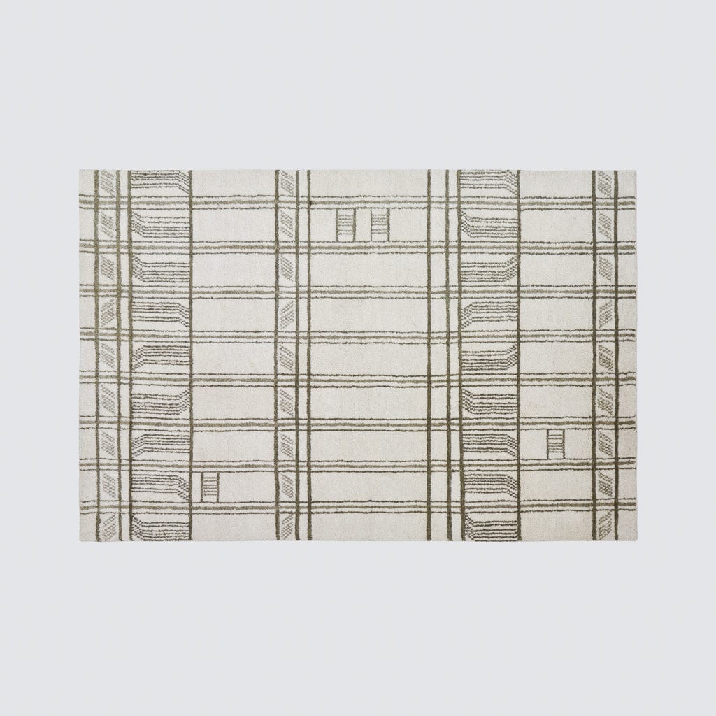 Minimal Hand-Knotted Area Rug in Olive - Image 4