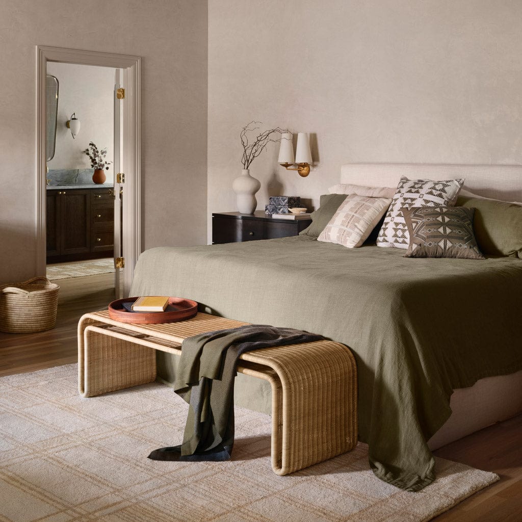 Minimal Hand-Knotted Area Rug in Olive - Image 9